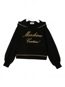 Толстовка с капюшоном и вышивкой Moschino Kids, черный