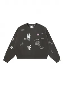 Свитер с аппликацией и рисунком Aape By A Bathing Ape, серый