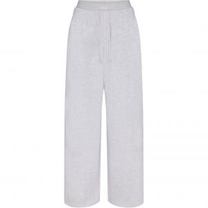 Хлопковые флисовые брюки оверсайз с двойной резинкой SKIMS Casual Pants Женские Светлый вересковый серый/Светло-серый