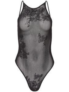 Fleur Du Mal боди из цветочного кружева, черный