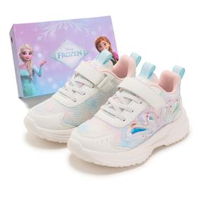 Кроссовки серии Frozen Series с противоскользящей подошвой, амортизирующие, легкие, с низким верхом, для детей и повседневной носки Disney, белый/розовый