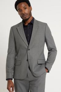 Приталенный однотонный пиджак River Island, серый