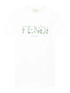 Футболка с логотипом Fendi Kids, белый