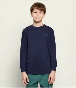 Лонгслив regular fit Aeronautica Militare, темно-синий