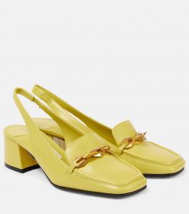 Туфли-лодочки Diamond Tilda 45 из кожи с открытой пяткой Jimmy Choo, Sunbleached Yellow