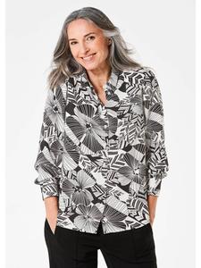 Блуза GOLDNER, цвет schwarz/cremeweiß/gemustert
