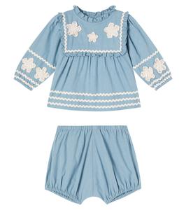 Комплект Baby Inga из хлопкового топа и шорт Bebe Organic, Zigzag Dream