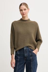 Свитер из смесовой шерсти Oui, зеленый