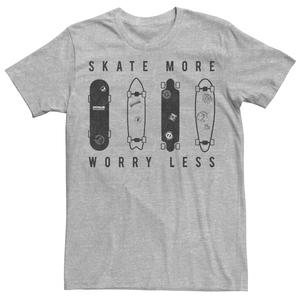 Мужская футболка Skate More Worry Less Skateboard Lineup Sketch Tee Licensed Character