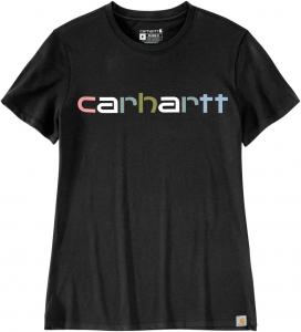 Carhartt женская легкая футболка с разноцветным логотипом, Black