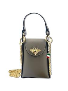 Наплечная сумка Florence Umhängetasche Leder grau ca. 13cm