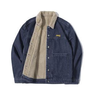 Джинсовая куртка мужская Jeep, черная на флисовой подкладке