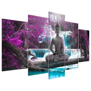 Фреска Artgeist Waterfall and Buddha, 50 см, коричневый