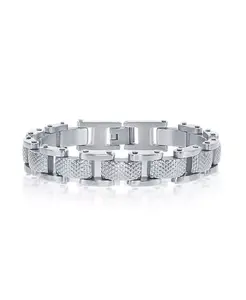 Мужской браслет из нержавеющей стали с сетчатым дизайном Metallo, silver
