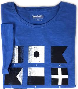 Мужская футболка Timberland с коротким рукавом и принтом морского флага, Bright Blue