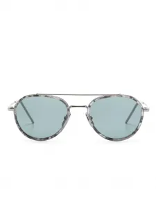 Солнцезащитные очки-пилоты Thom Browne, серебристый