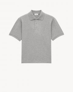 Поло Cassandre из пике SAINT LAURENT, серый