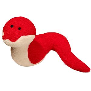 Мягкая игрушка змейка изогнутая плюшевая кукла высота 22см/35см Tak Bebe, красный