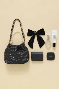 Мини-сумочка, украшенная цепочкой Rienda, цвет Black