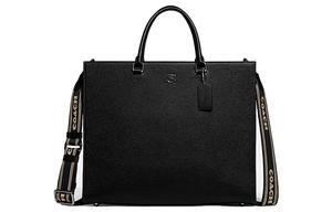 Сумка-шоппер Coach из кожи с текстурой, через плечо, большая женская черная