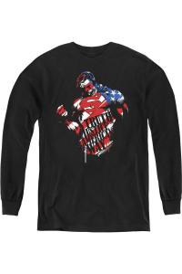 Футболка с длинным рукавом Superman The American Way для молодежи Gildan, черный