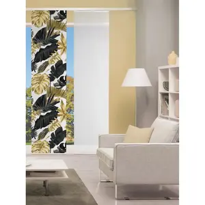 Занавеска ПАНЕЛЬНАЯ ШТОРА С ЦИФРОВОЙ ПЕЧАТЬЮ В ОПТИКЕ БАМБУКА 'LETHI', тележка для панелей 1 шт., ЦИФРОВАЯ ПЕЧАТЬ - индивидуально поддается укорочению Vision S, золотой