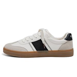 Антискользящие износостойкие низкие скейтерские кроссовки мужские бежево-серо-черные Feiyue