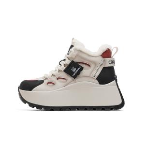 Повседневные туфли средней высоты для женщин CARDANRO, Beige Black Fleece-Lined