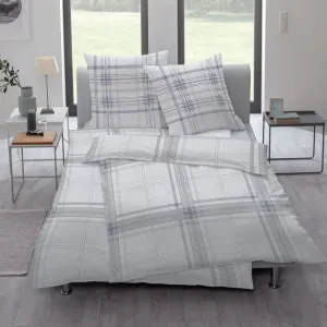 Постельное белье Mako Satin "Lenox" Арт. 7290 Цвет: белый, синий Estella