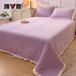 Yalu Простыня 150х230 см из молочного флиса, утолщенная, мягкая, цвет Smoky Purple