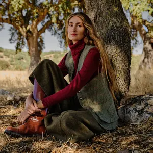 Жилет женский в клетку стрелок Verhunt, коричневый