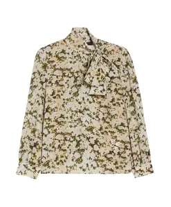 Блузка из шелкового атласа Key Max Mara, зеленый