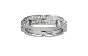 Кольца Maillon Panthere Collection 18K White Gold/diamonds Unisex Cartier, серебряный