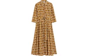 'S MAX MARA Max Mara платье с длинными рукавами женское желтое