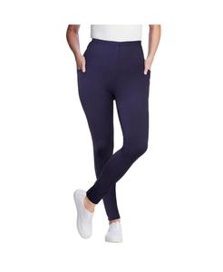 Женские леггинсы Within Tall из эластичного хлопкового трикотажа с карманами и застежкой на резинке Woman Within, Navy