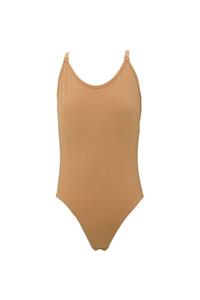 Танцевальный бесшовный купальник с низкой спинкой (1 предмет одежды) Silky, нюд