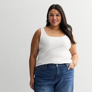 Повседневный топ для многослойности Plus size Sonoma Goods For Life, Vital White