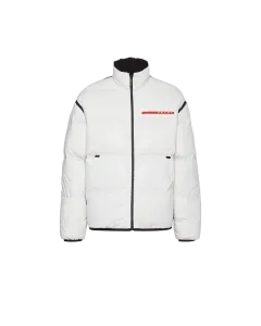 Двусторонняя укороченная пуховая куртка из легкого Re-Nylon Prada, белый