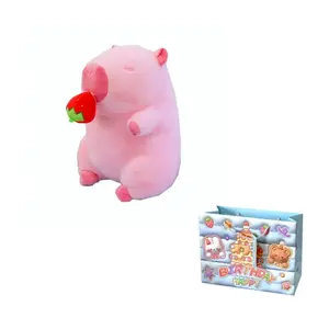 Плюшевая игрушка капибара с арбузом и клубникой, плюшевая кукла капибара высотой 30см/40см/50см MORTEN SOLUM