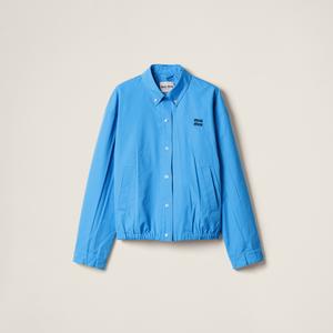 Блузон из поплина MIU MIU, голубовато-синий