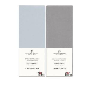 Простынь на подгонке DarBene 2 шт 180x200 Grau-Mix, 180x30x200 см цвет hellgrau hellblau