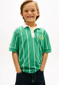 Рубашка-Поло с контрастным воротником и вышивкой пике Tommy Hilfiger, Bahama Green