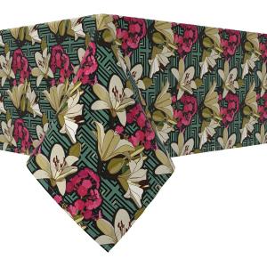 Квадратная скатерть, 100% хлопок, 52x52 дюйма, цветочный 96