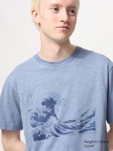 Футболка с рисунком ukiyo-e ut из музея изящных искусств бостона Uniqlo, цвет 62 синий