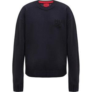 Свитер Hugo Logo intarsia HUGO BOSS, темно-синий