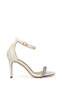 Сандалии на высоком каблуке 'Peyton' со стразами и ремешками для вечеринок и квадратным носком на шпильке XY London, белый