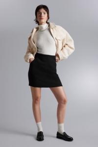 Мини-юбка а-силуэта H&M, черный