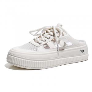 NANJIREN Женские тапочки с закрытым носком белые, цвет White