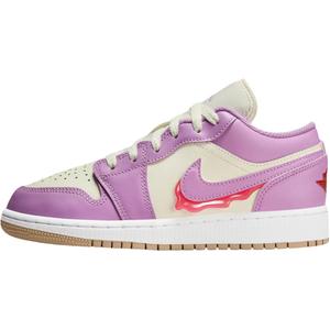 Air 1 противоскользящие износостойкие низкие детские баскетбольные кроссовки white purple для подростков Jordan, белый фиолетовый