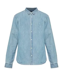 Джинсовая рубашка Gleason ramskull Allsaints, синий